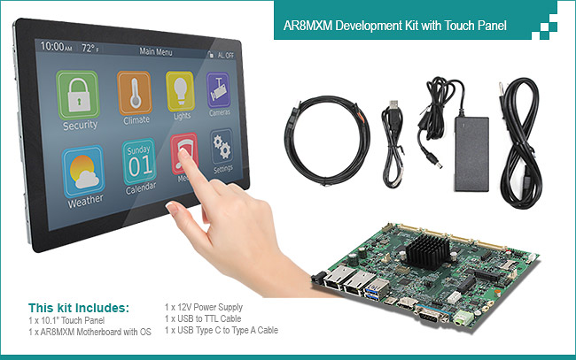 AR8MXMQ-DEV NXP i.MX 8M ARM Motherboard Development Kit with 10in Touch Panel
